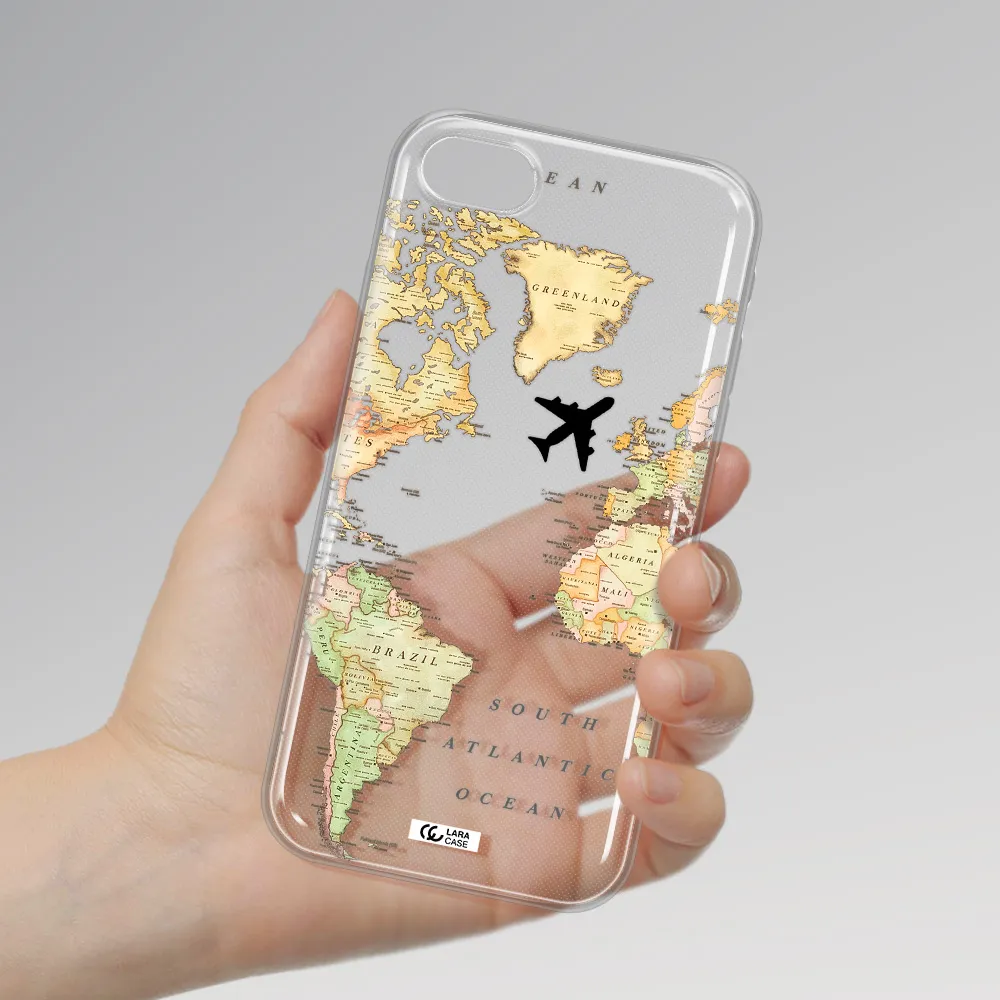 Travel Map Apple Iphone Se 2020 Clear Tpu Case