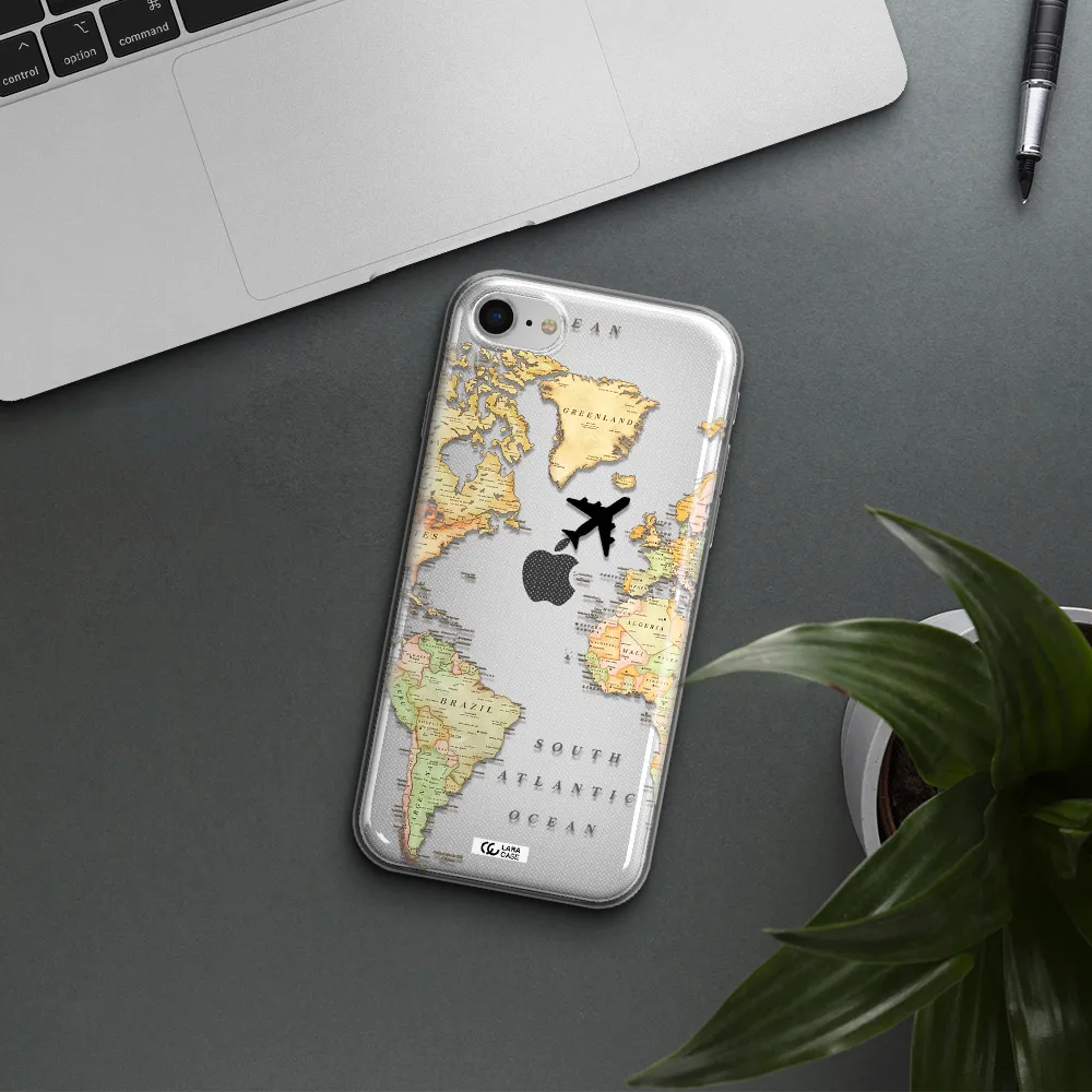 Travel Map Apple Iphone Se 2020 Clear Tpu Case