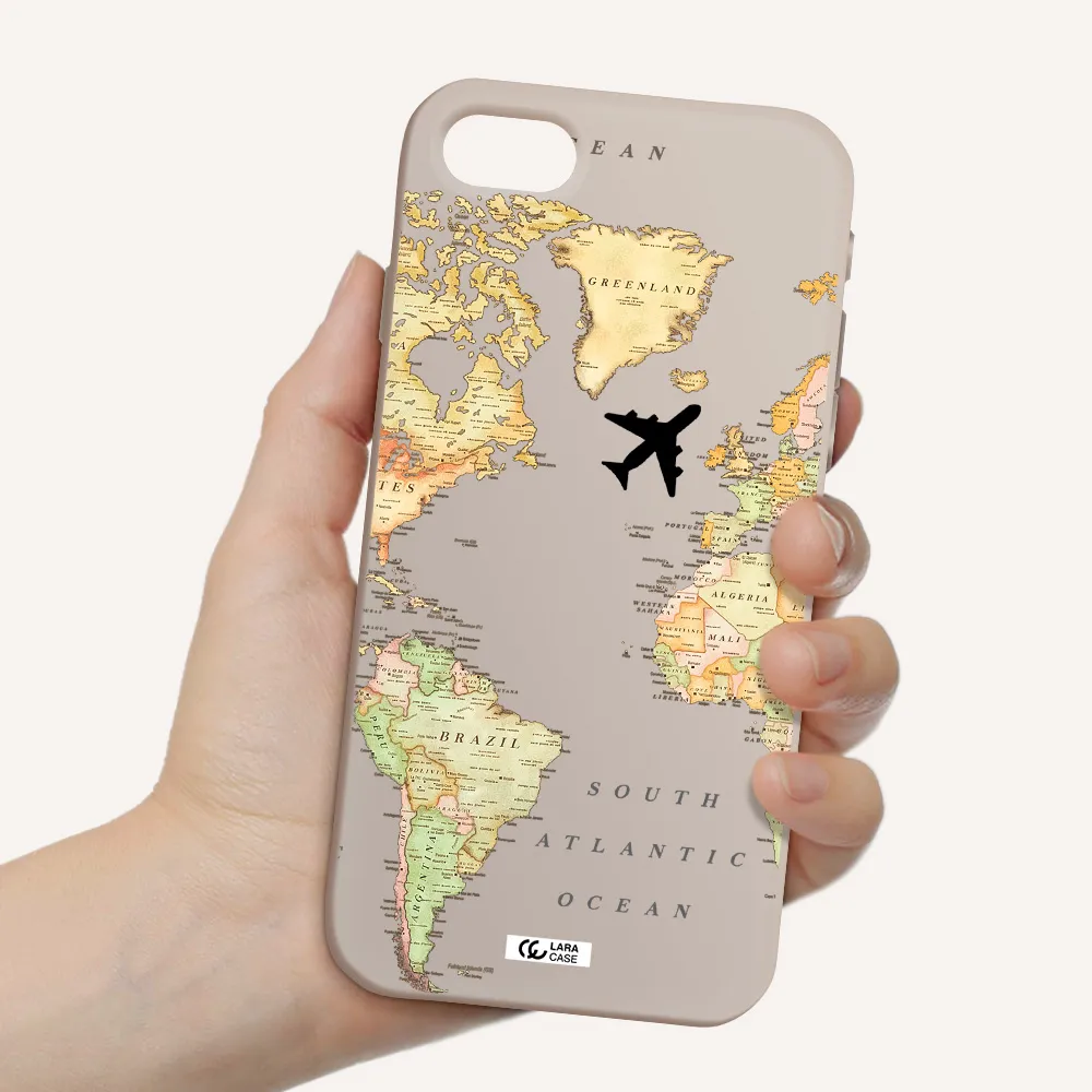 Travel Map Apple iPhone se 2020 Silicone Stone Case
