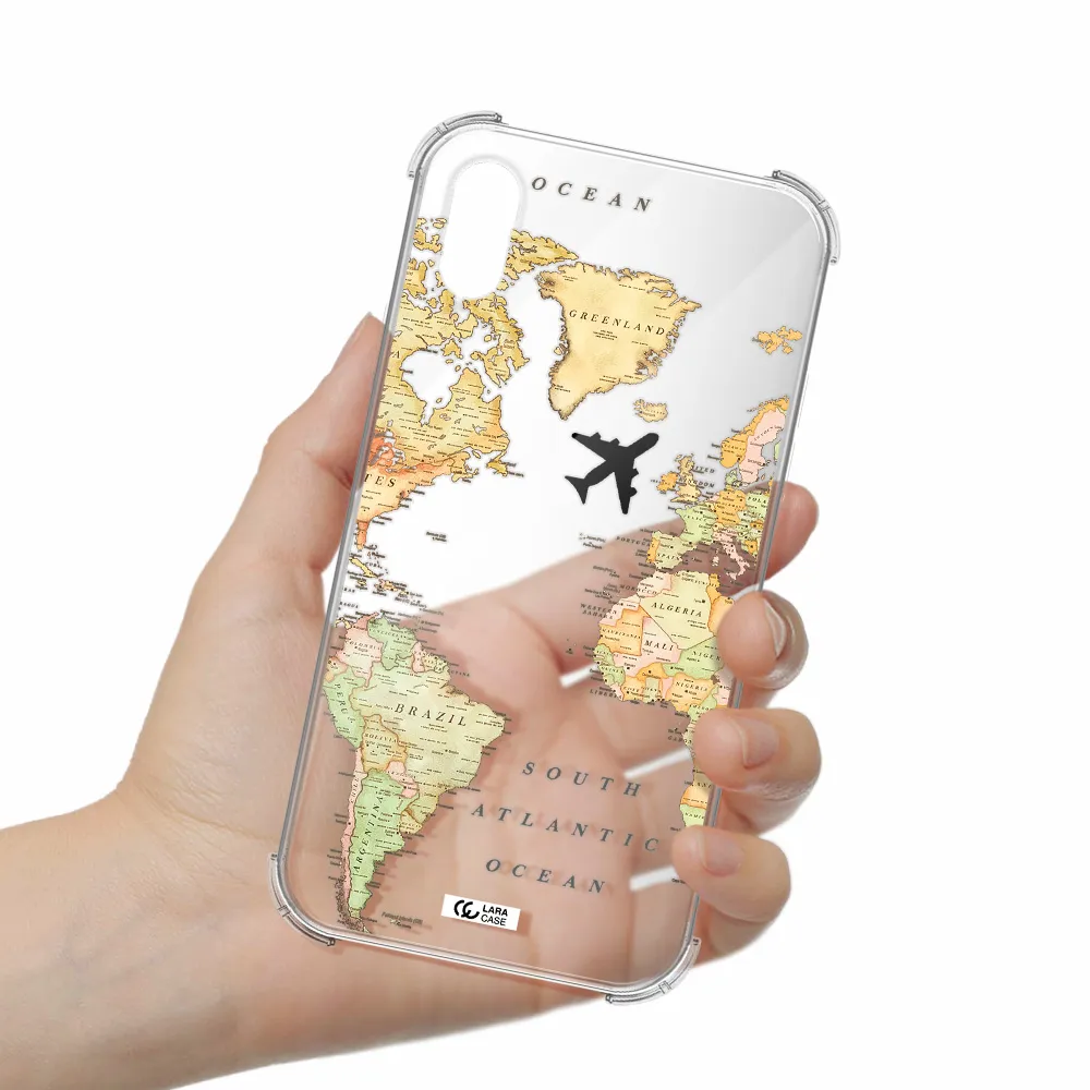 Travel Map Apple iPhone X Clear PC Case