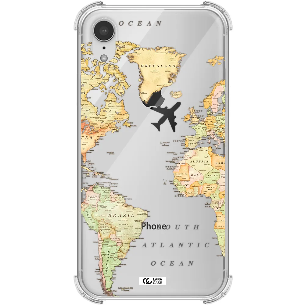 Travel Map Apple iPhone XR Clear PC Case