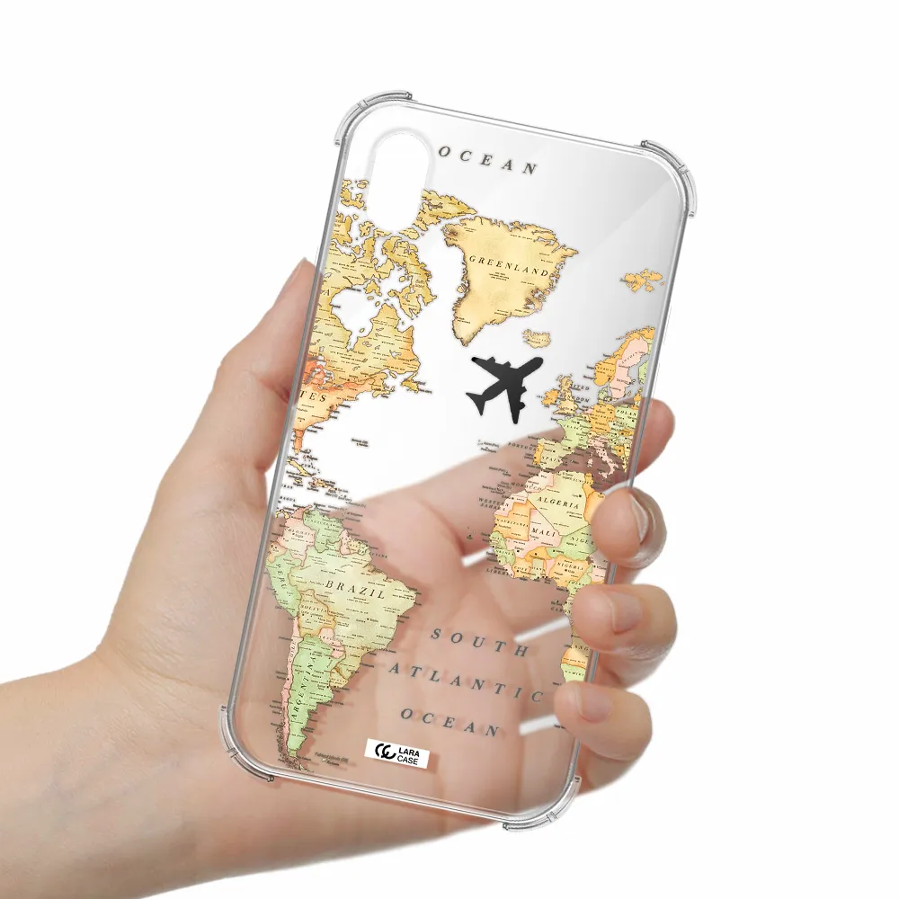 Travel Map Apple iPhone XR Clear PC Case