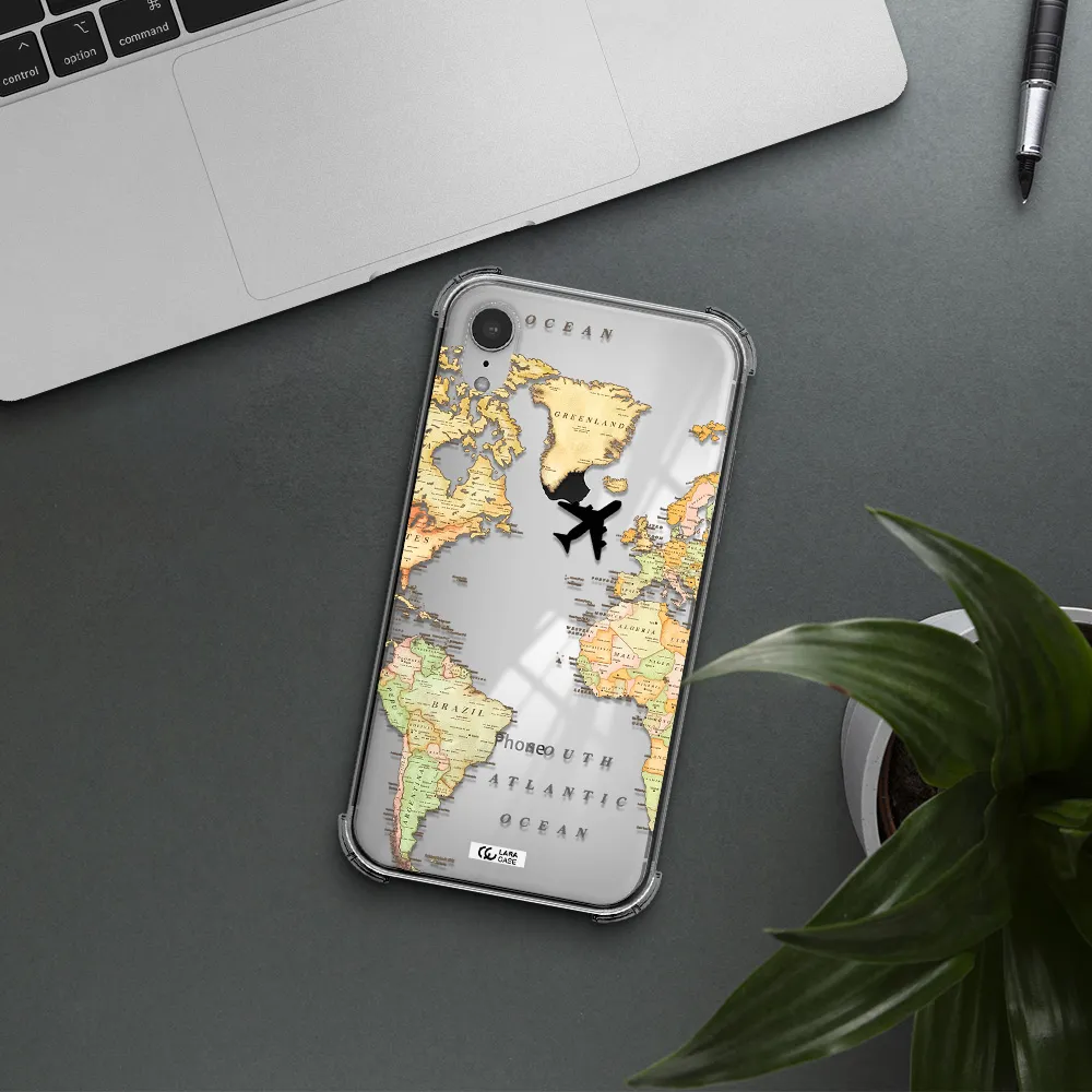 Travel Map Apple iPhone XR Clear PC Case