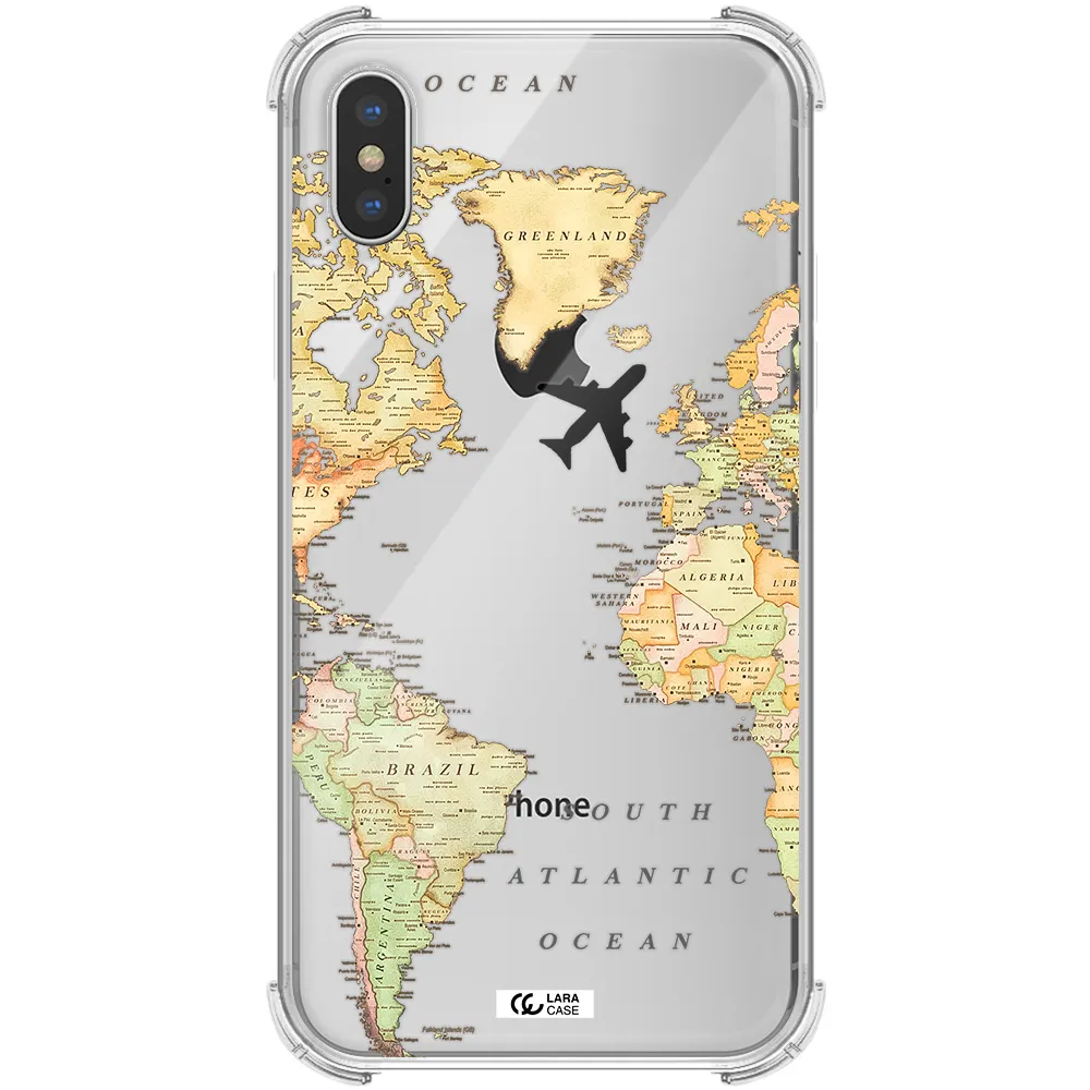 Travel Map Apple iPhone XS Clear PC Case