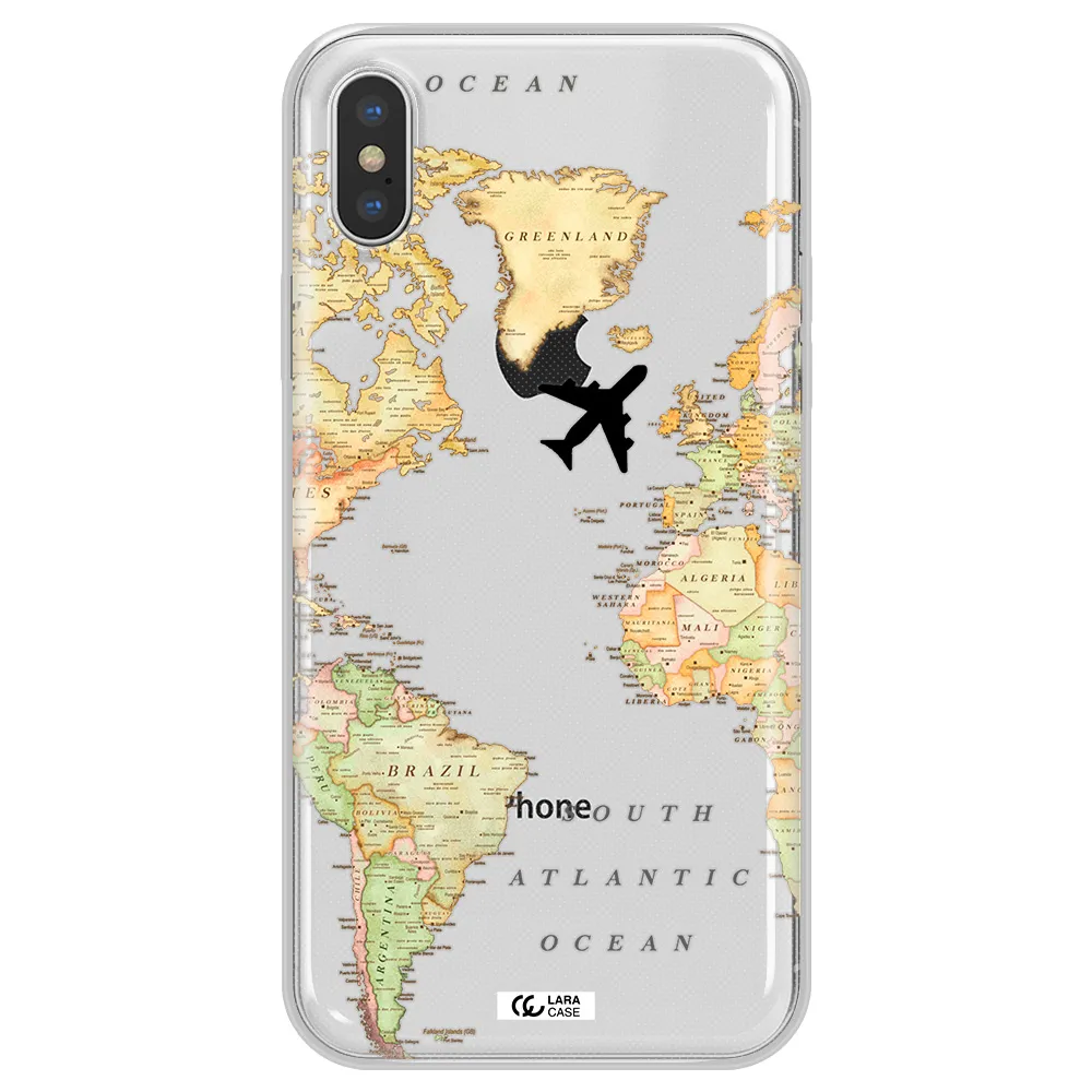 Travel Map Apple iPhone XS Clear TPU Case