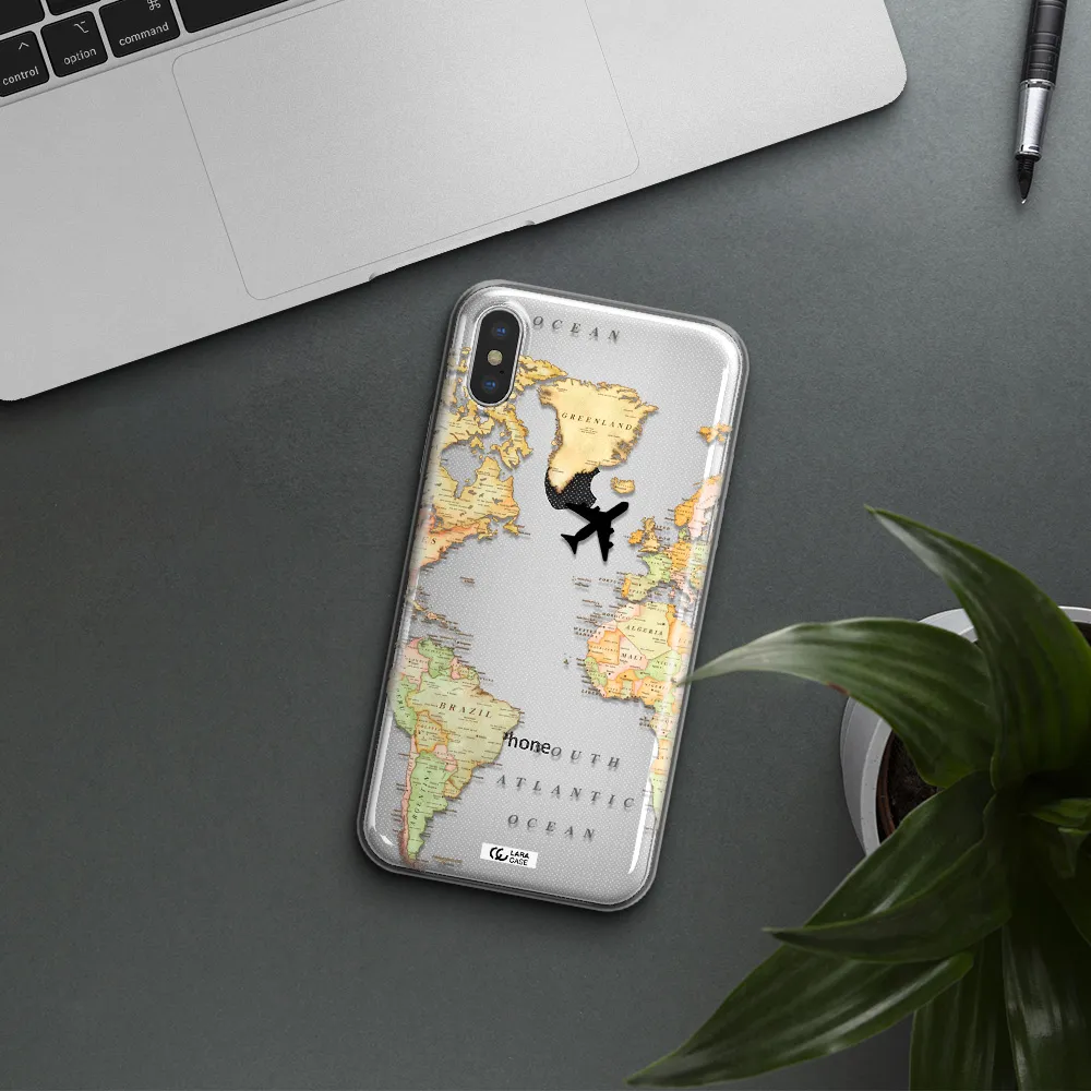 Travel Map Apple iPhone XS Clear TPU Case