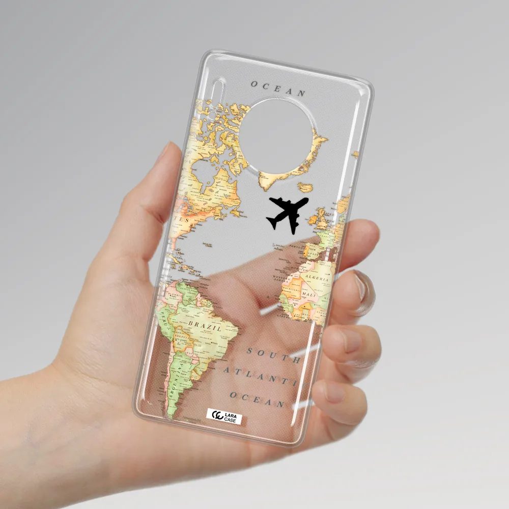 Travel Map Huawei Mate 30 Pro Clear TPU Case