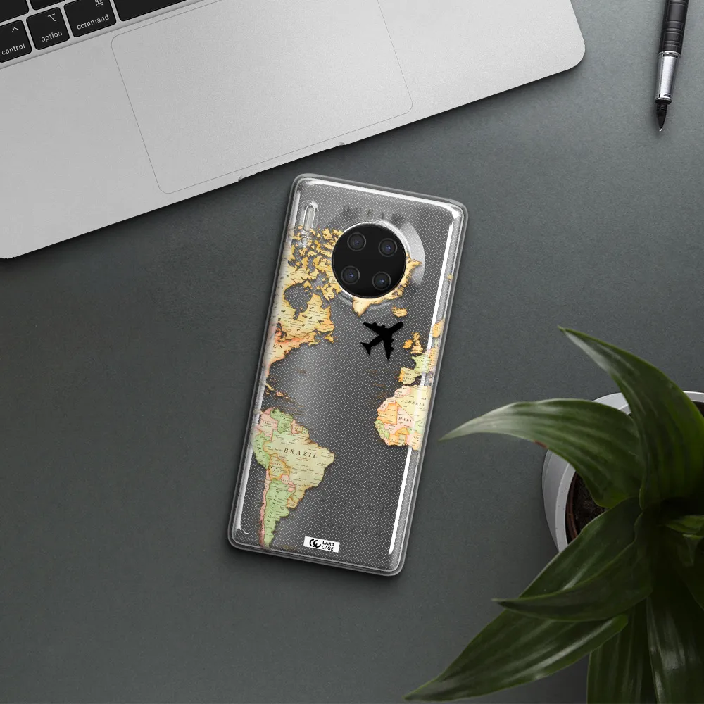 Travel Map Huawei Mate 30 Pro Clear TPU Case