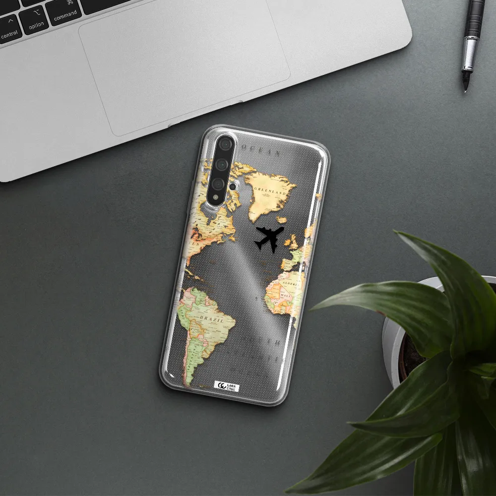 Travel Map Huawei Nova 5t Clear TPU Case