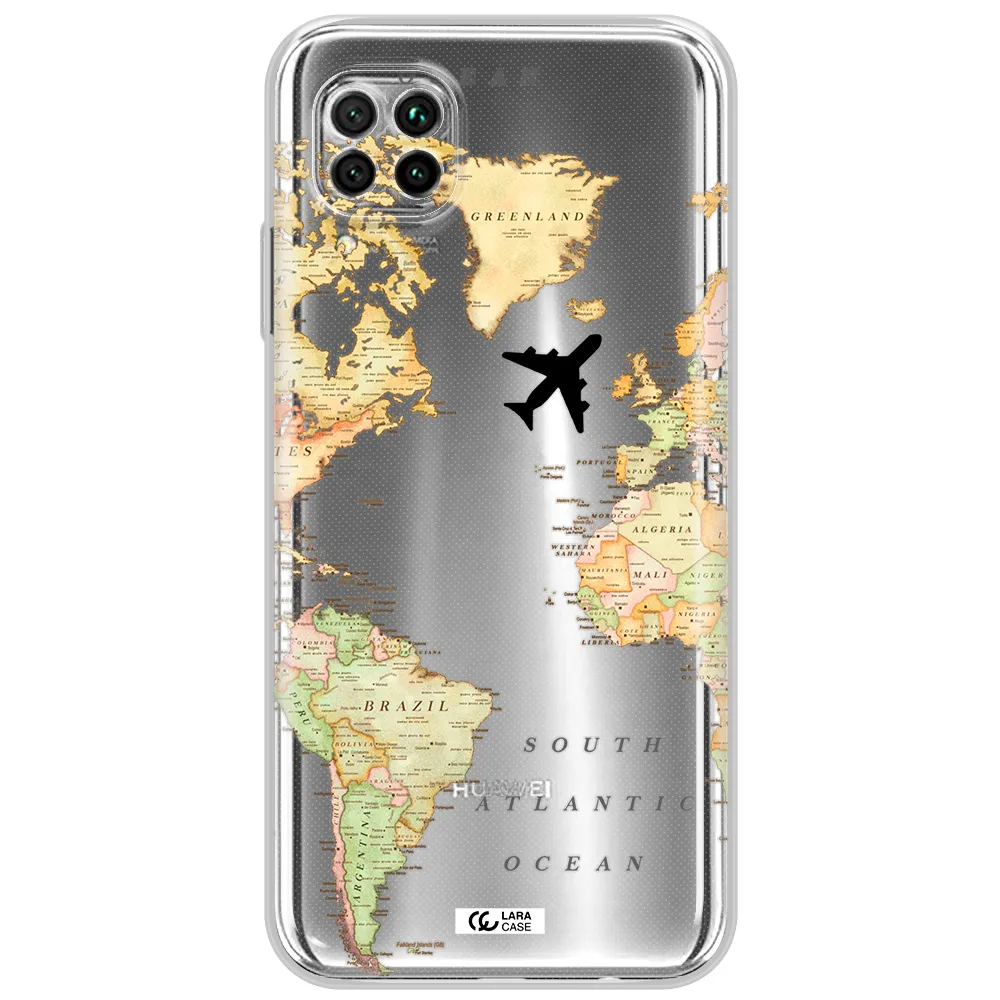 Travel Map Huawei Nova 7I Clear Tpu Case