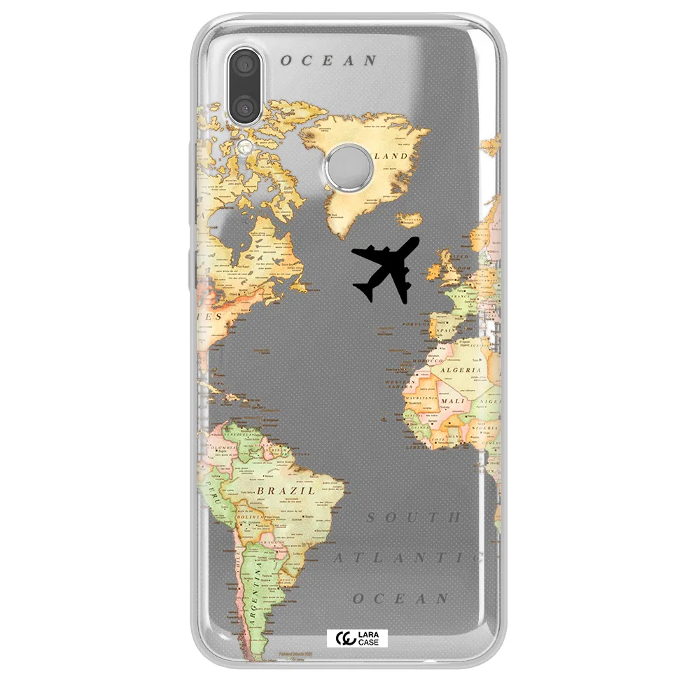Travel Map Huawei P Smart 2019 Clear TPU Case