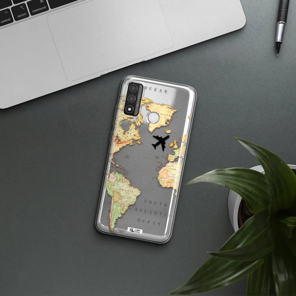 Travel Map Huawei P Smart 2020 Clear TPU Case