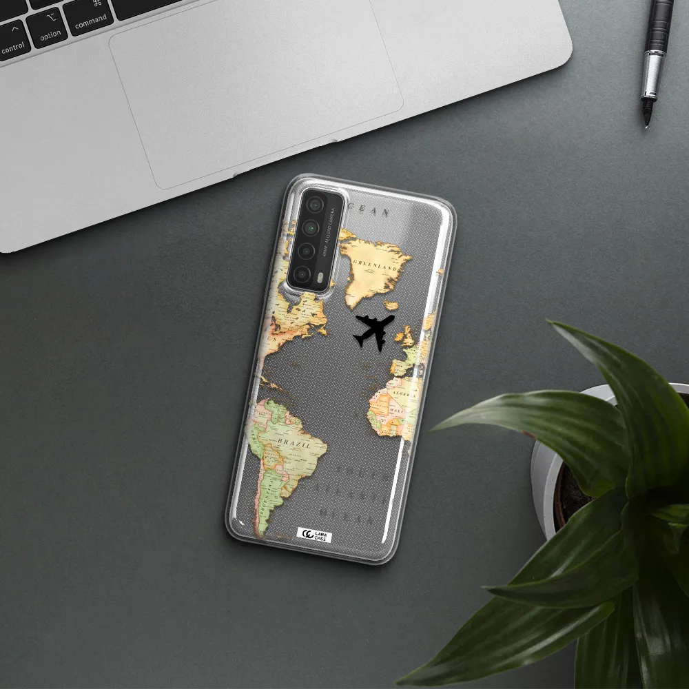 Travel Map Huawei P Smart 2021 Clear TPU Case