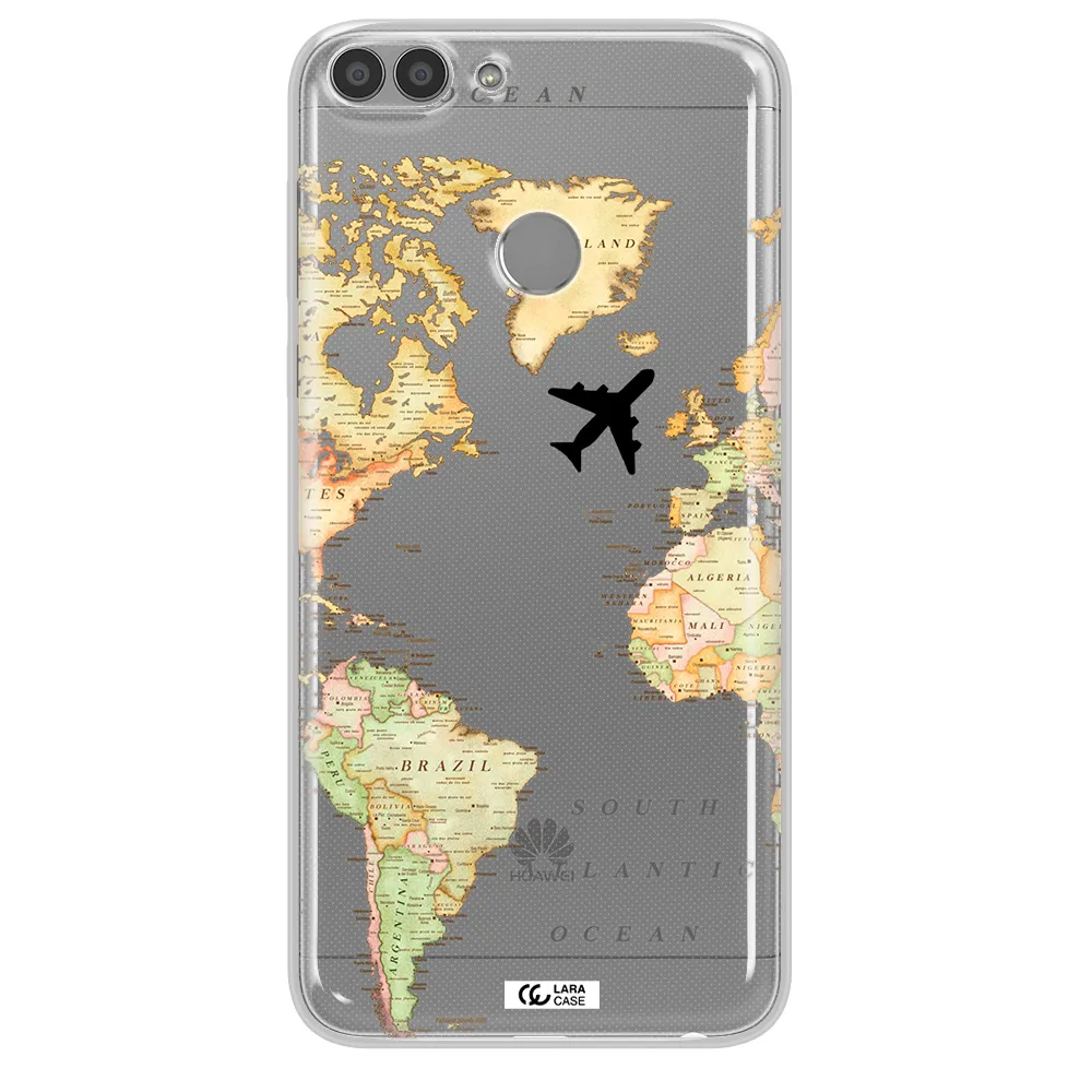 Travel Map Huawei P Smart Clear TPU Case
