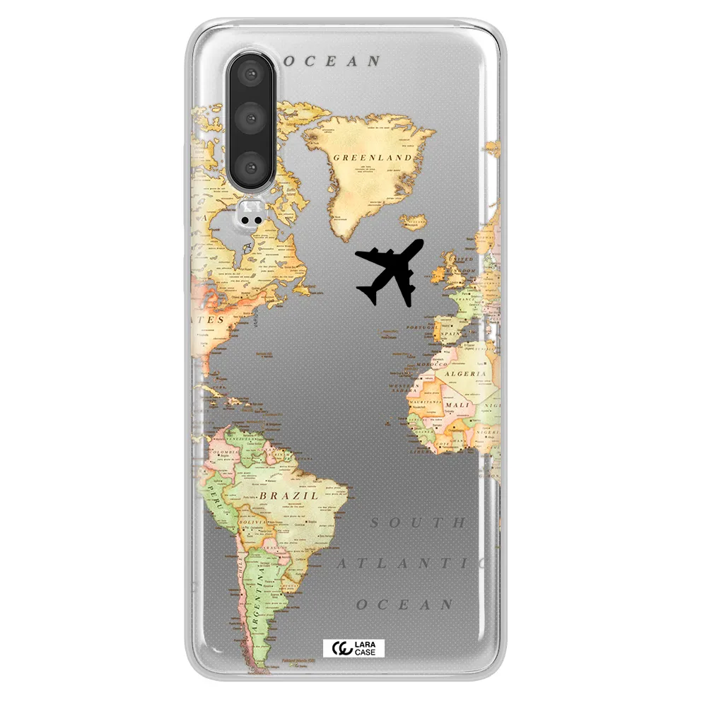 Travel Map Huawei P30 Clear TPU Case