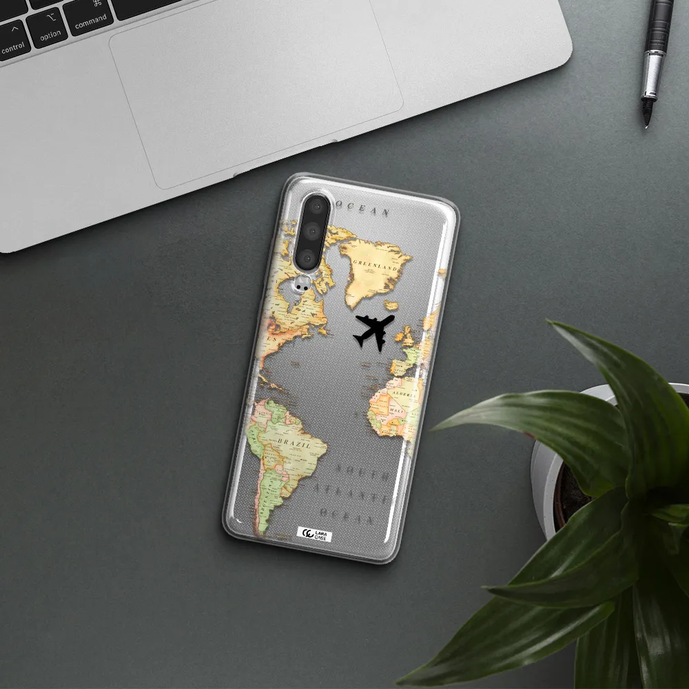 Travel Map Huawei P30 Clear TPU Case