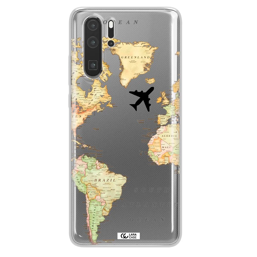 Travel Map Huawei P30 Pro Clear TPU Case