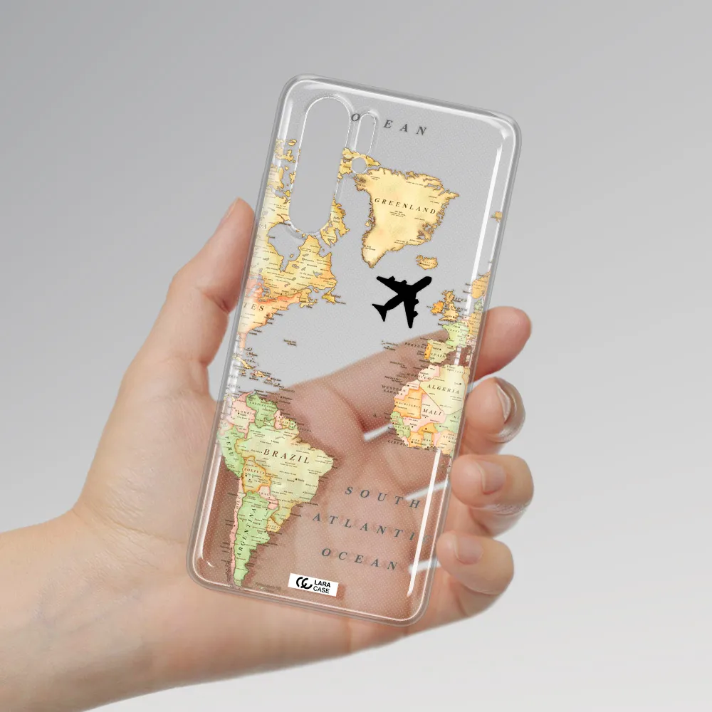 Travel Map Huawei P30 Pro Clear TPU Case