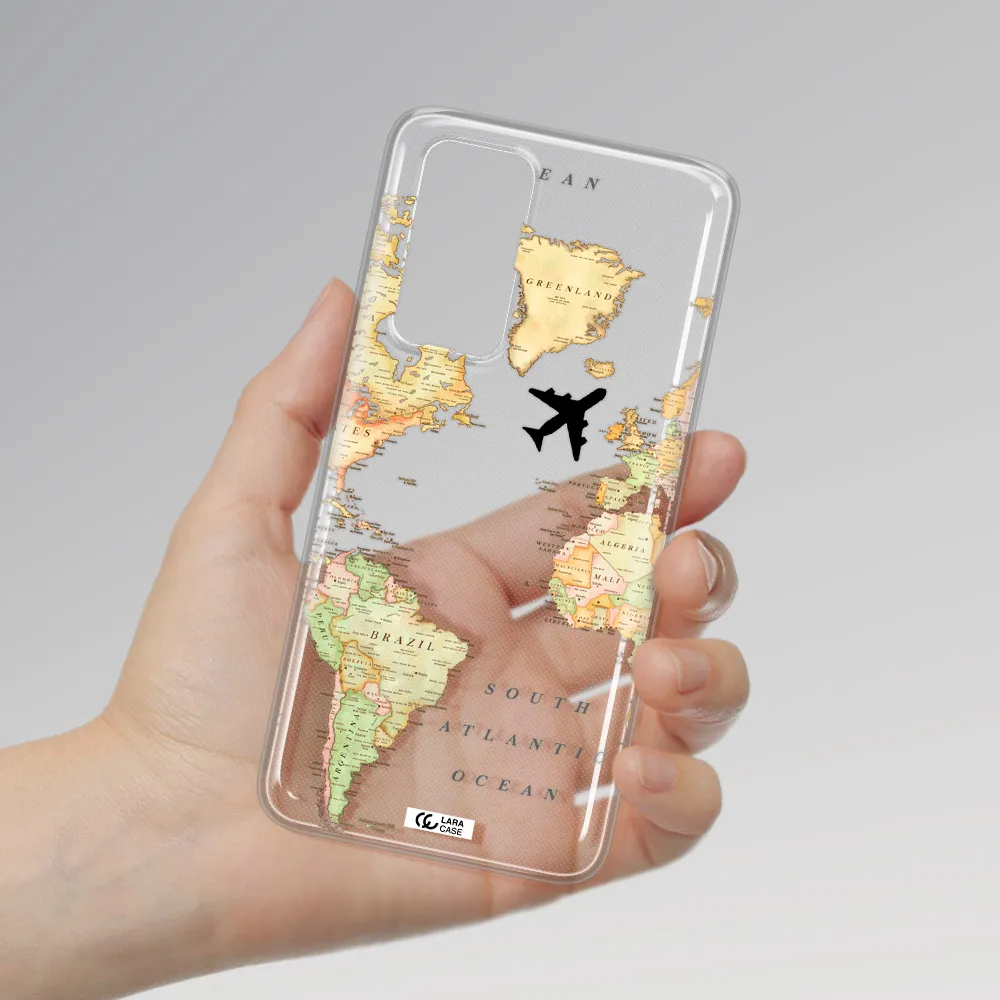 Travel Map Huawei P40 Clear TPU Case