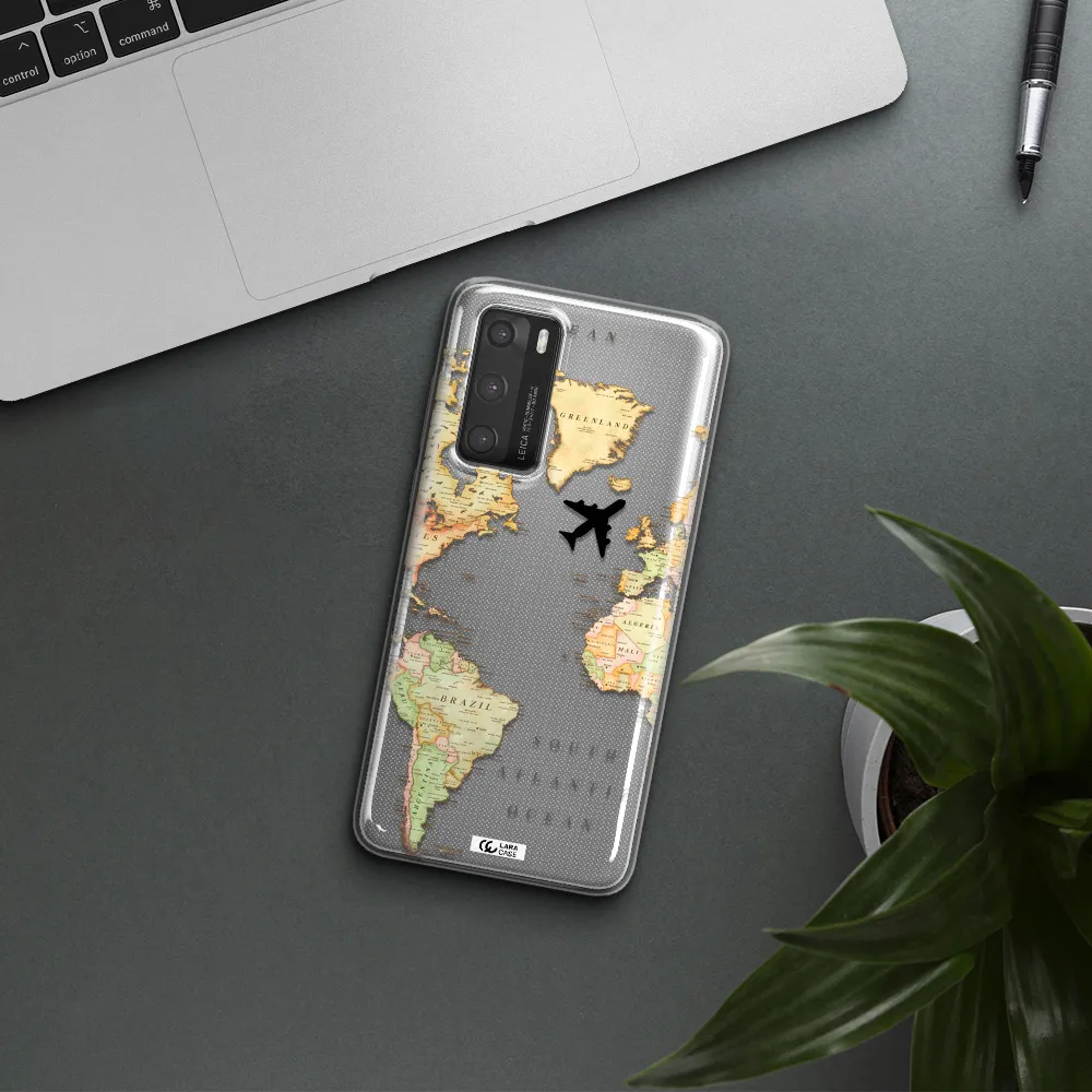Travel Map Huawei P40 Clear TPU Case