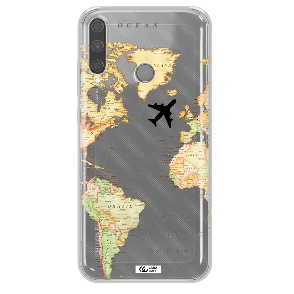 Travel Map Huawei P40 Lite E Clear TPU Case
