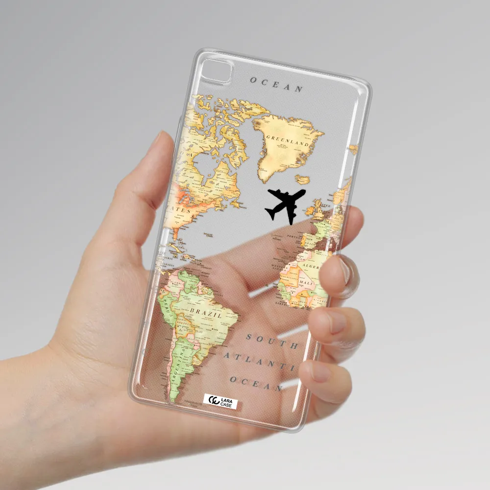 Travel Map Huawei P8 Clear TPU Case