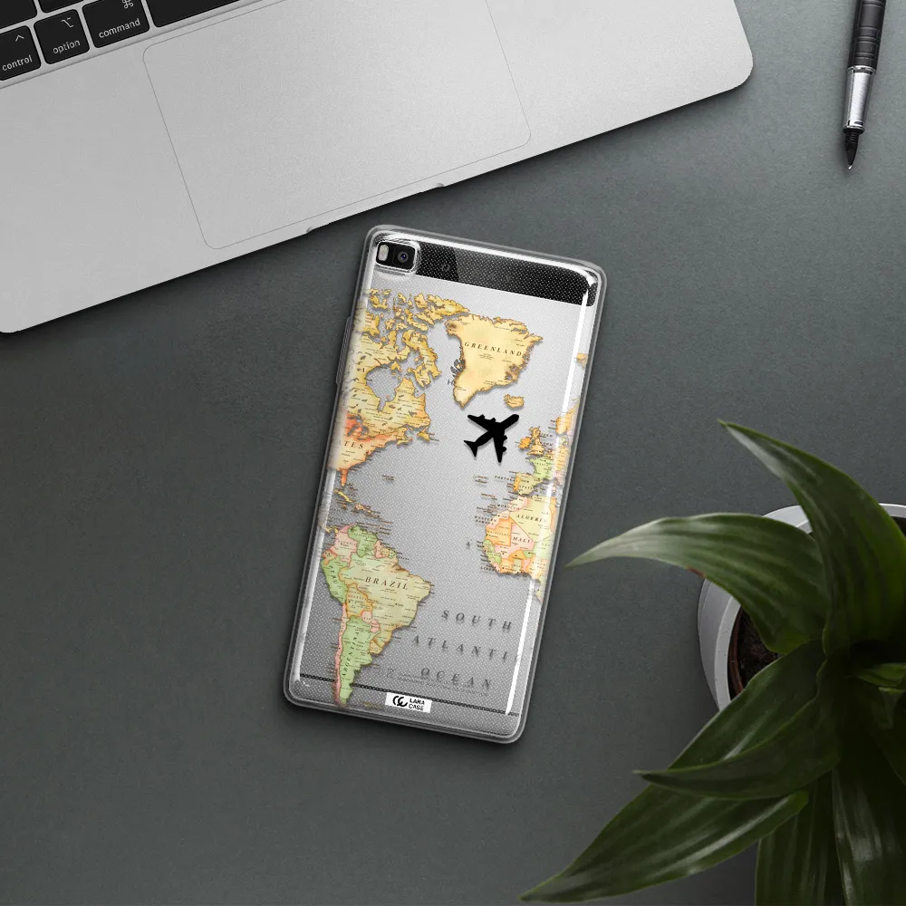Travel Map Huawei P8 Clear TPU Case