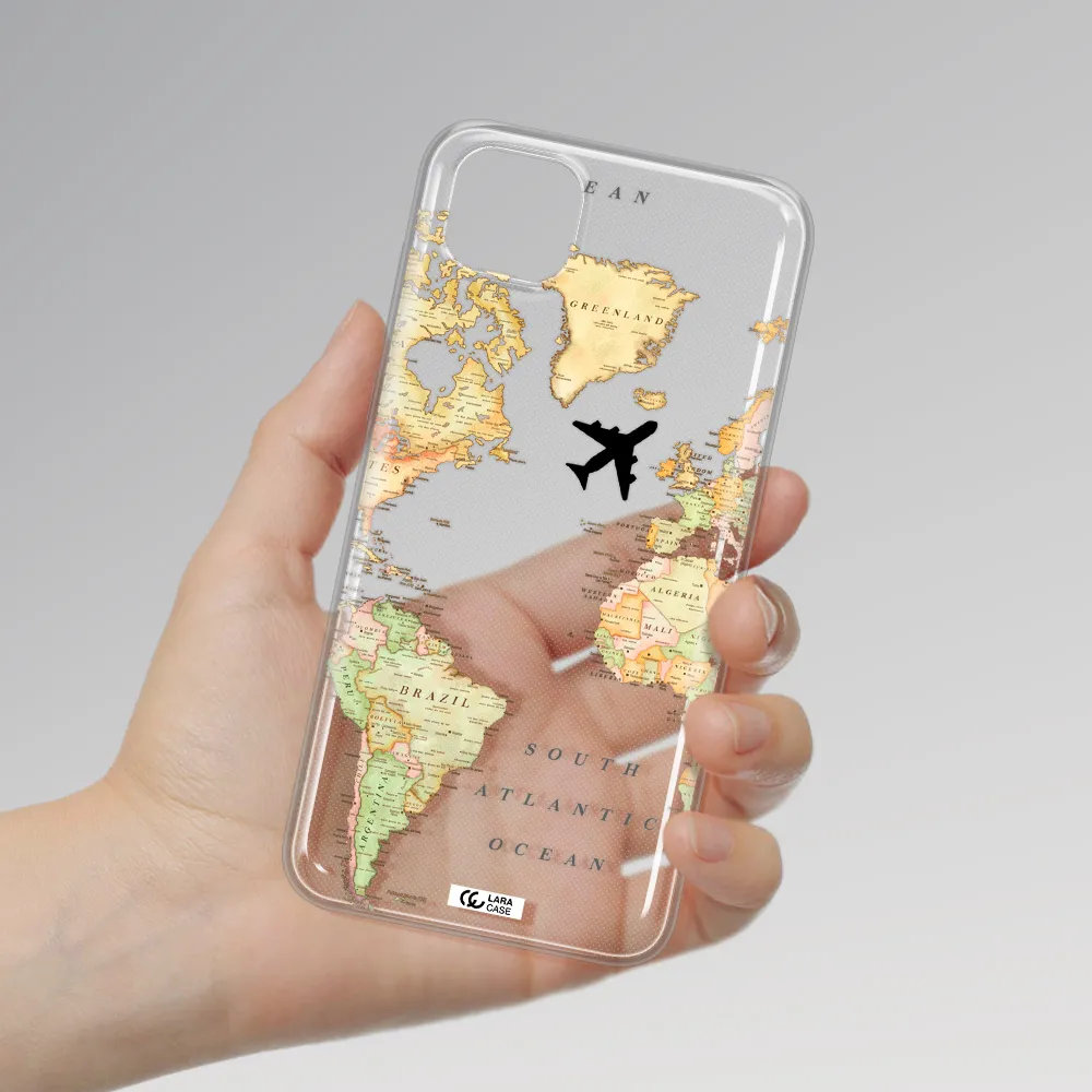 Travel Map Huawei Y5P Clear TPU Case