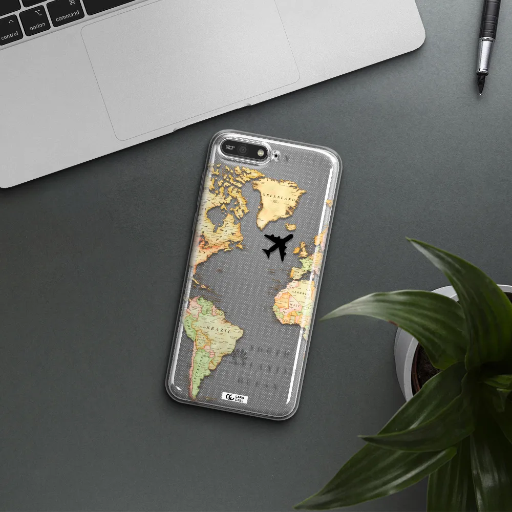 Travel Map Huawei Y6 2018 Clear TPU Case