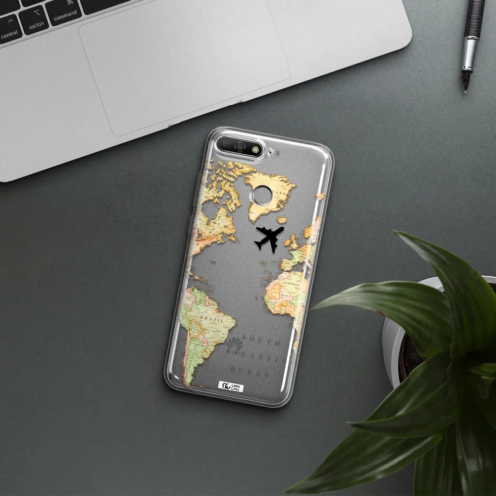 Travel Map Huawei Y6 Prime 2018 Clear TPU Case