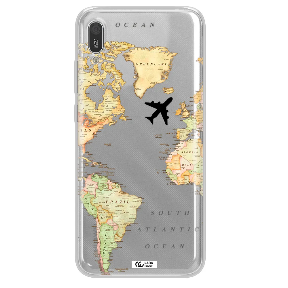 Travel Map Huawei Y6 Pro 2019 Clear TPU Case