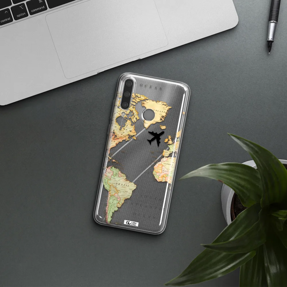 Travel Map Huawei Y6P Clear TPU Case