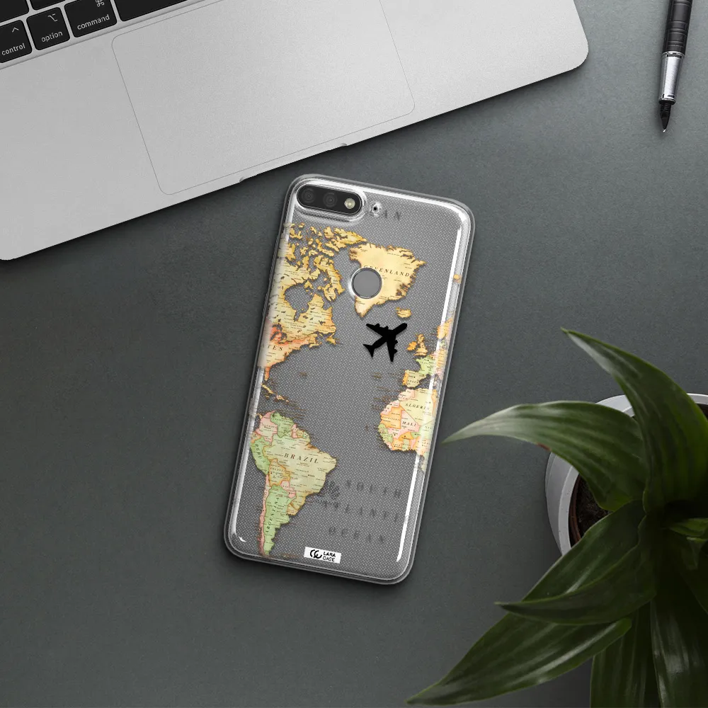 Travel Map Huawei Y7 Prime 2018 Clear TPU Case
