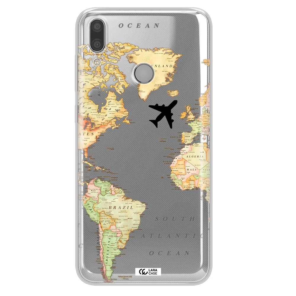 Travel Map Huawei Y9 2019 Clear TPU Case