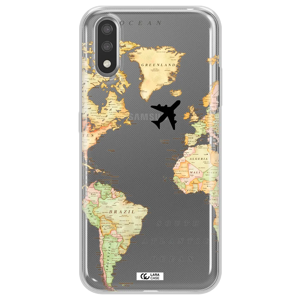 Travel Map Samsung A01 Clear TPU Case
