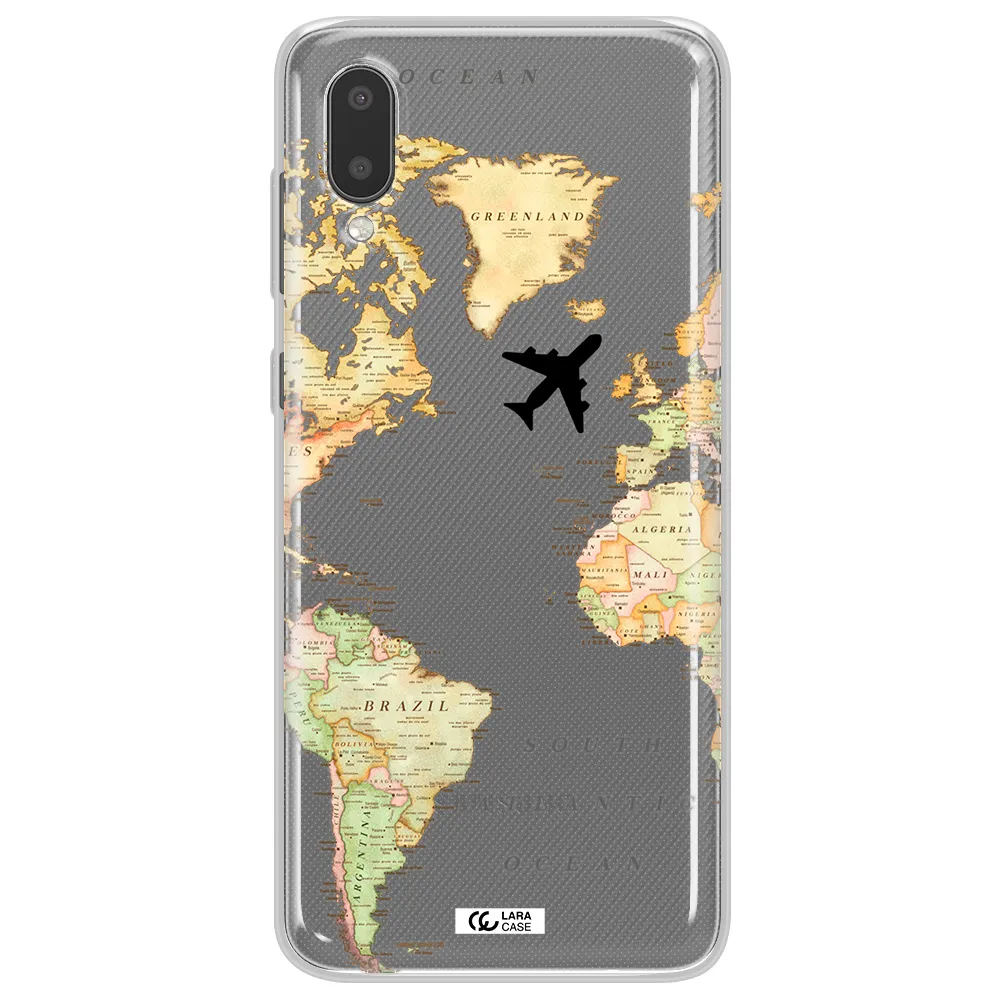 Travel Map Samsung A02 Clear TPU Case