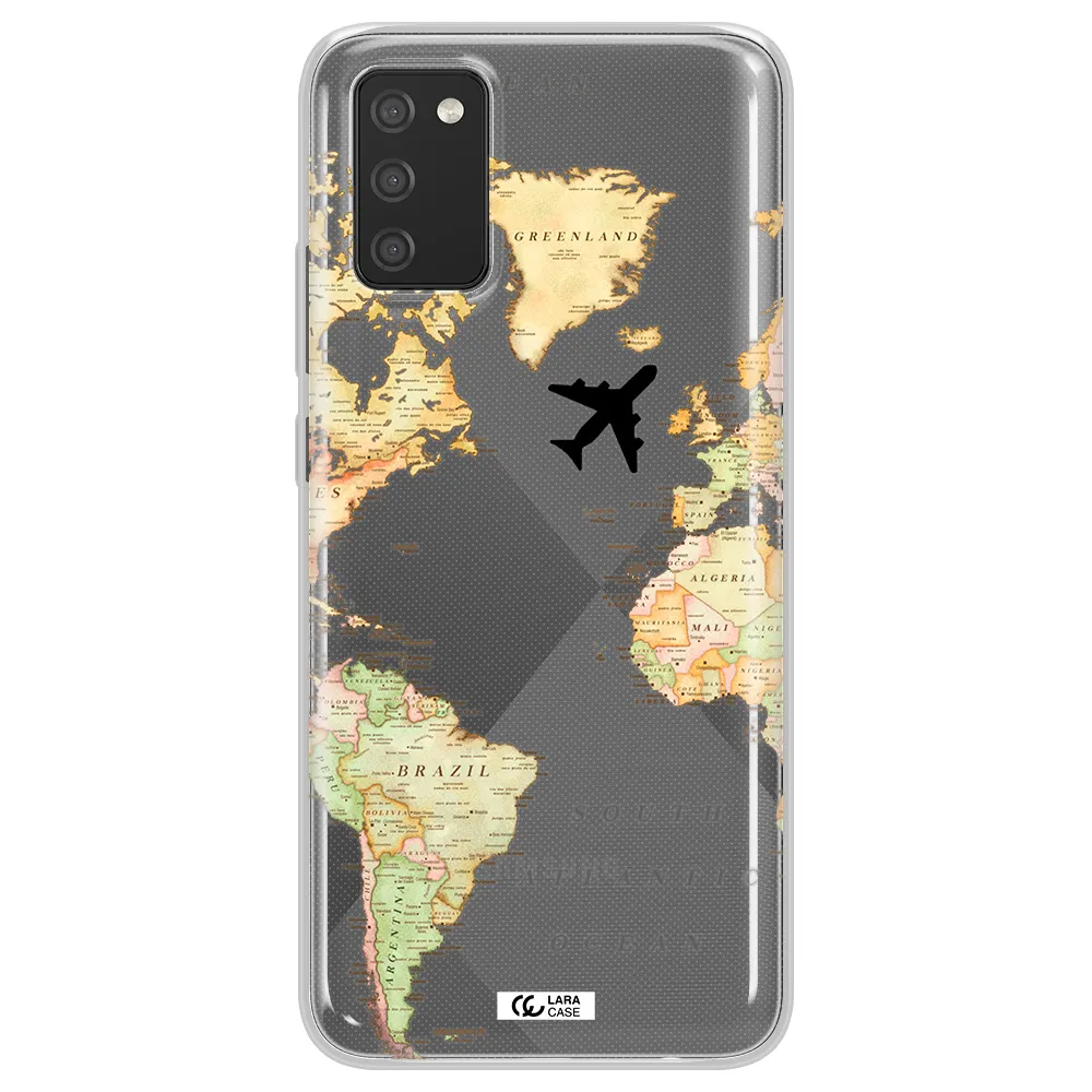 Travel Map Samsung A02S Clear TPU Case