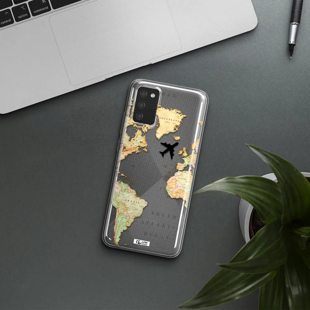 Travel Map Samsung A02S Clear TPU Case