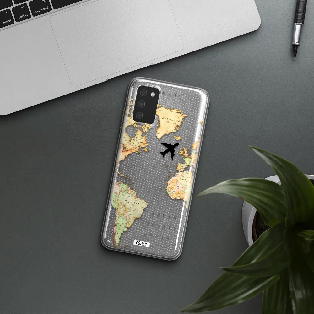 Travel Map Samsung A03S Clear TPU Case