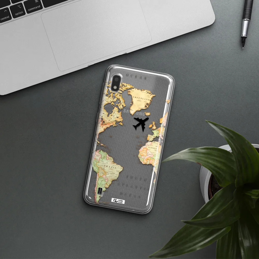 Travel Map Samsung A10 Clear TPU Case