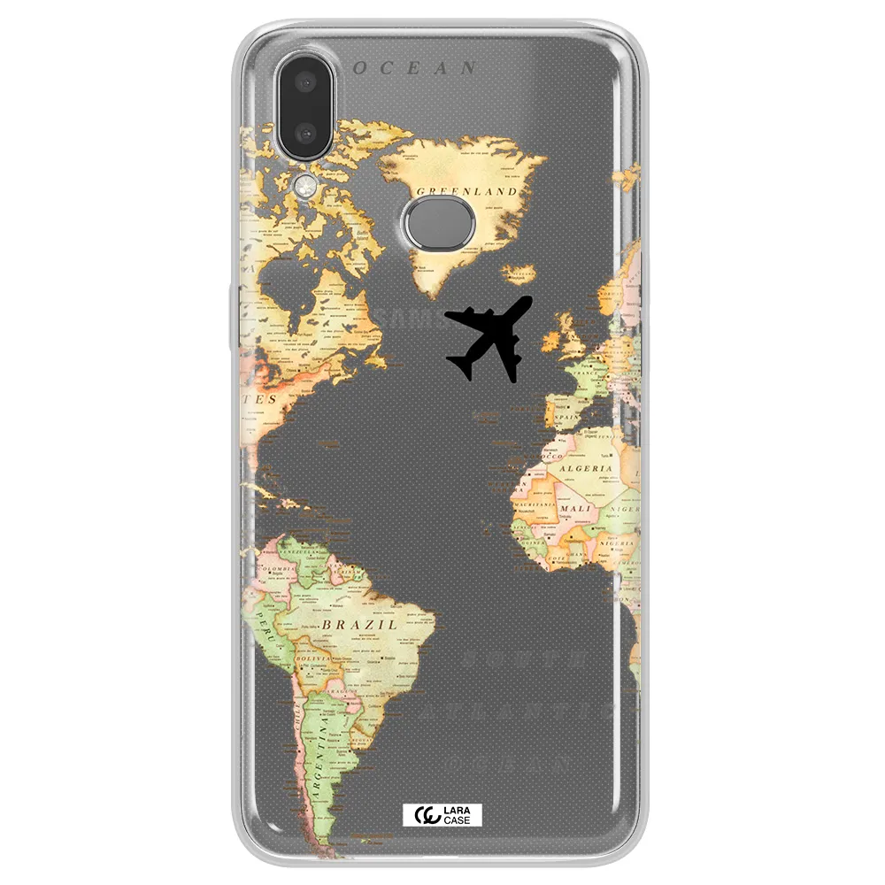 Travel Map Samsung A10S Clear TPU Case