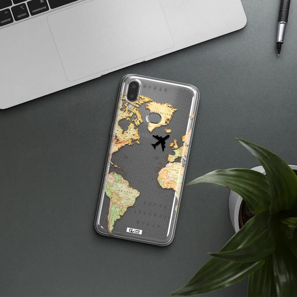 Travel Map Samsung A10S Clear TPU Case