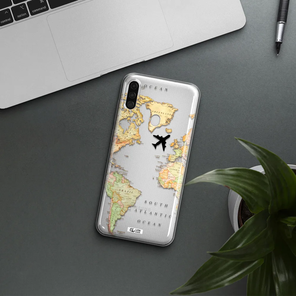 Travel Map Samsung A11 Clear TPU Case