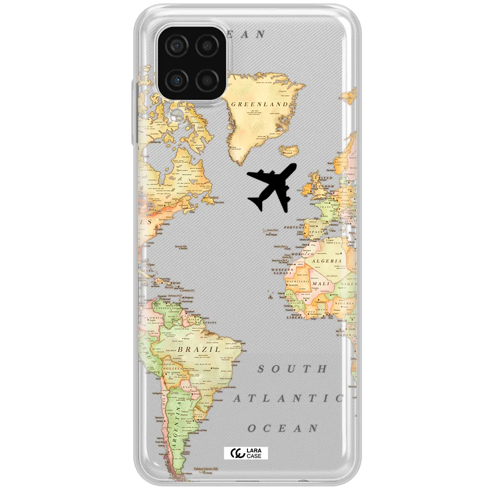 Travel Map Samsung A12 4g Clear TPU Case