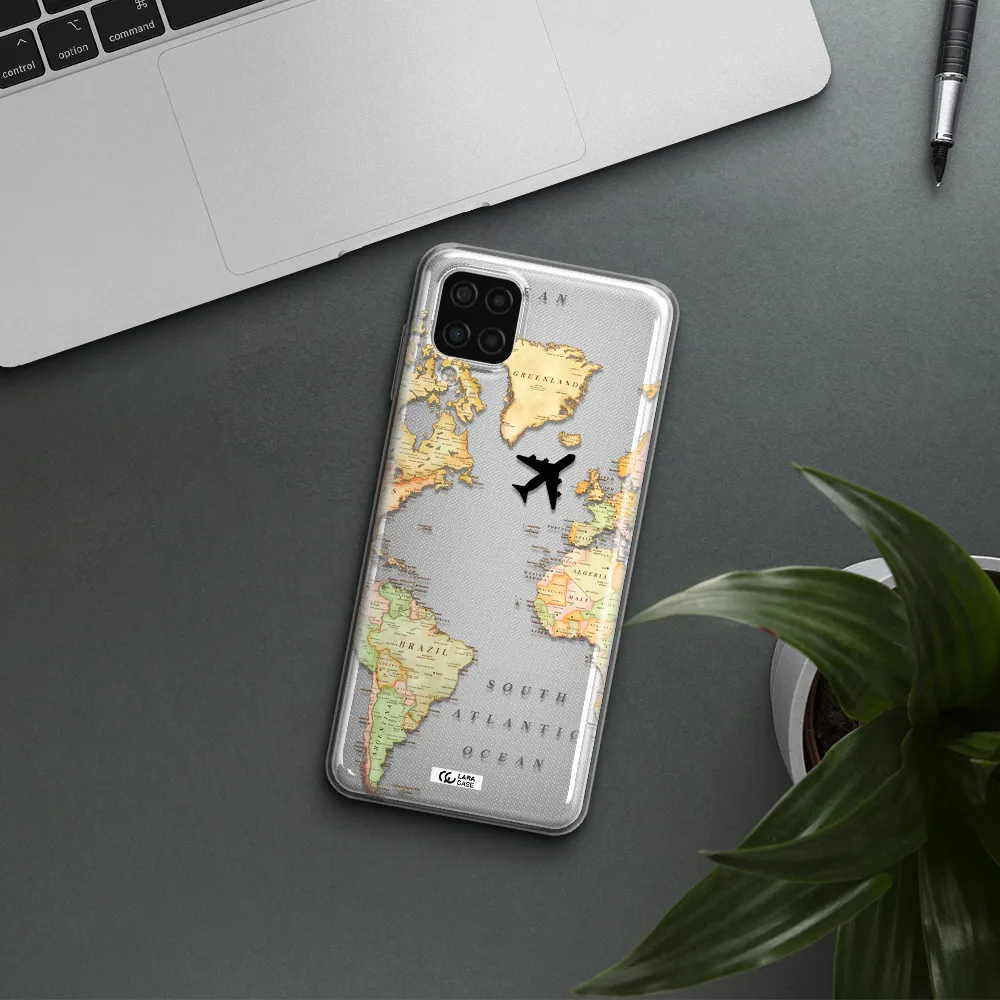 Travel Map Samsung A12 4g Clear TPU Case