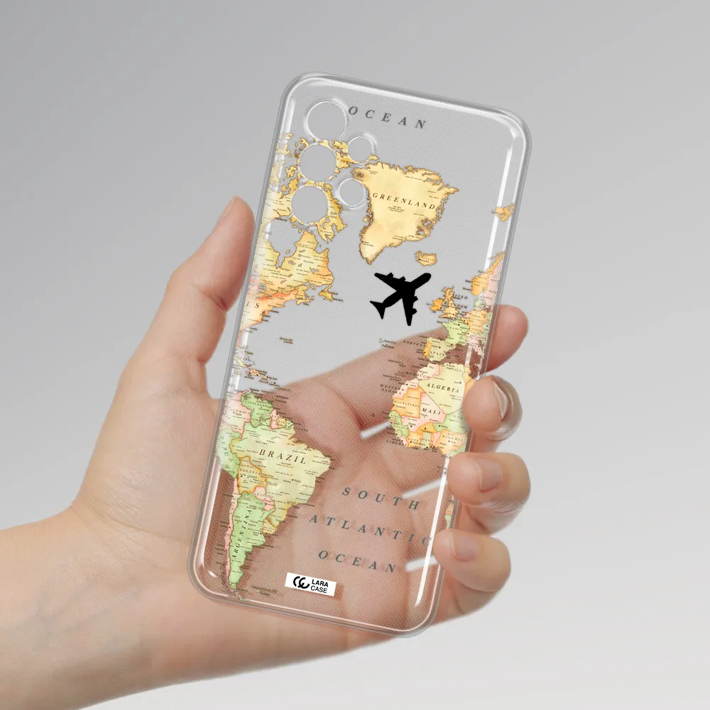 Travel Map Samsung A13 4g Clear TPU Case