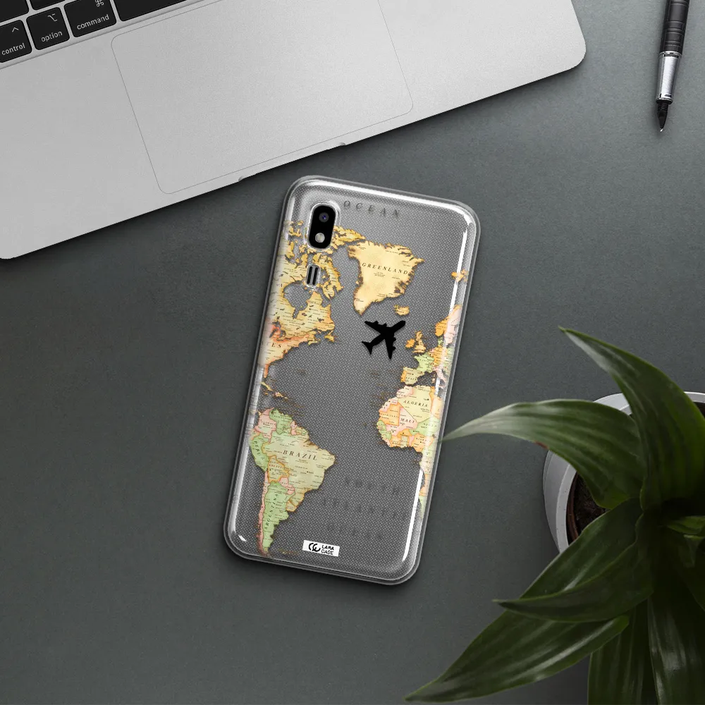 Travel Map Samsung A2 Core Clear TPU Case