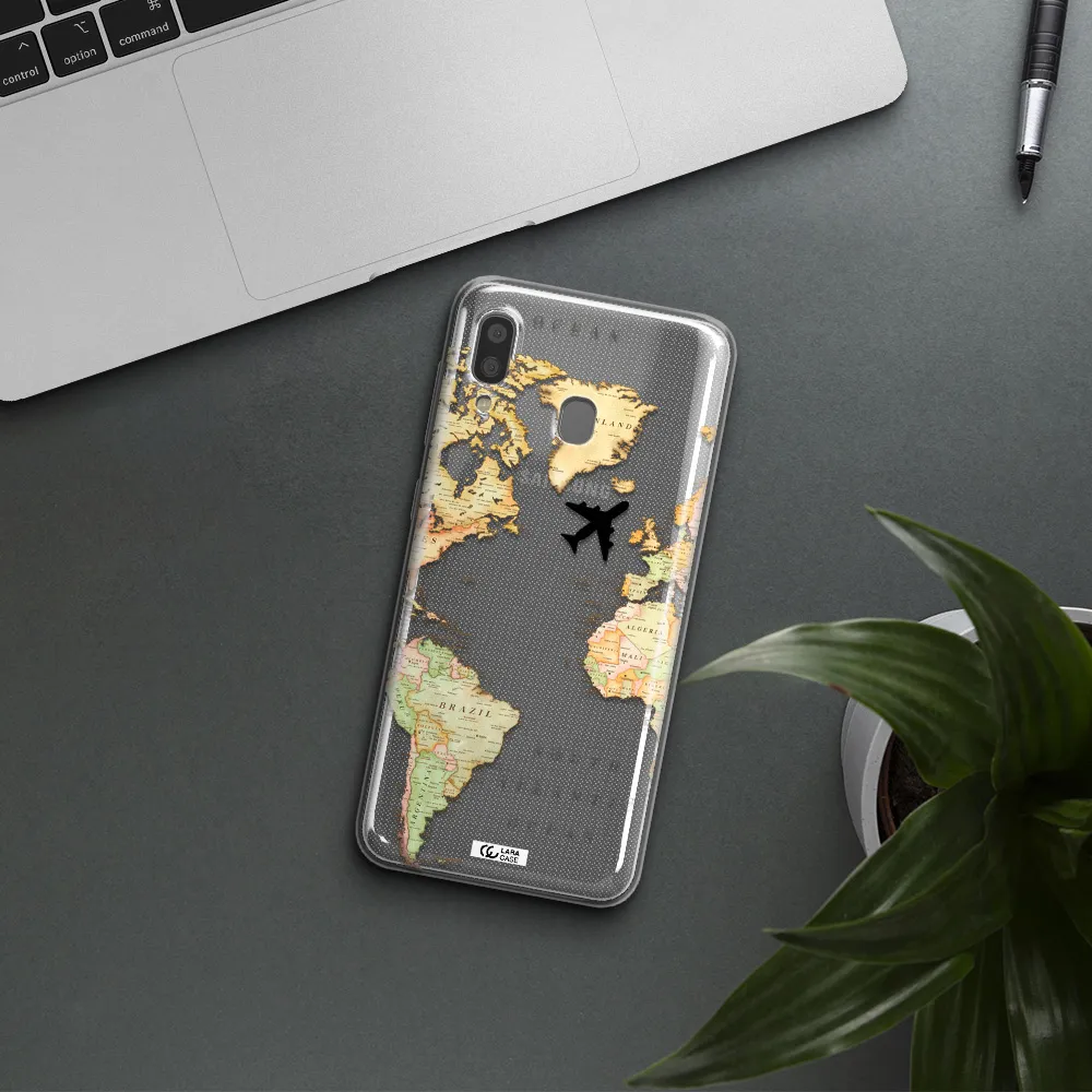 Travel Map Samsung A20 Clear TPU Case