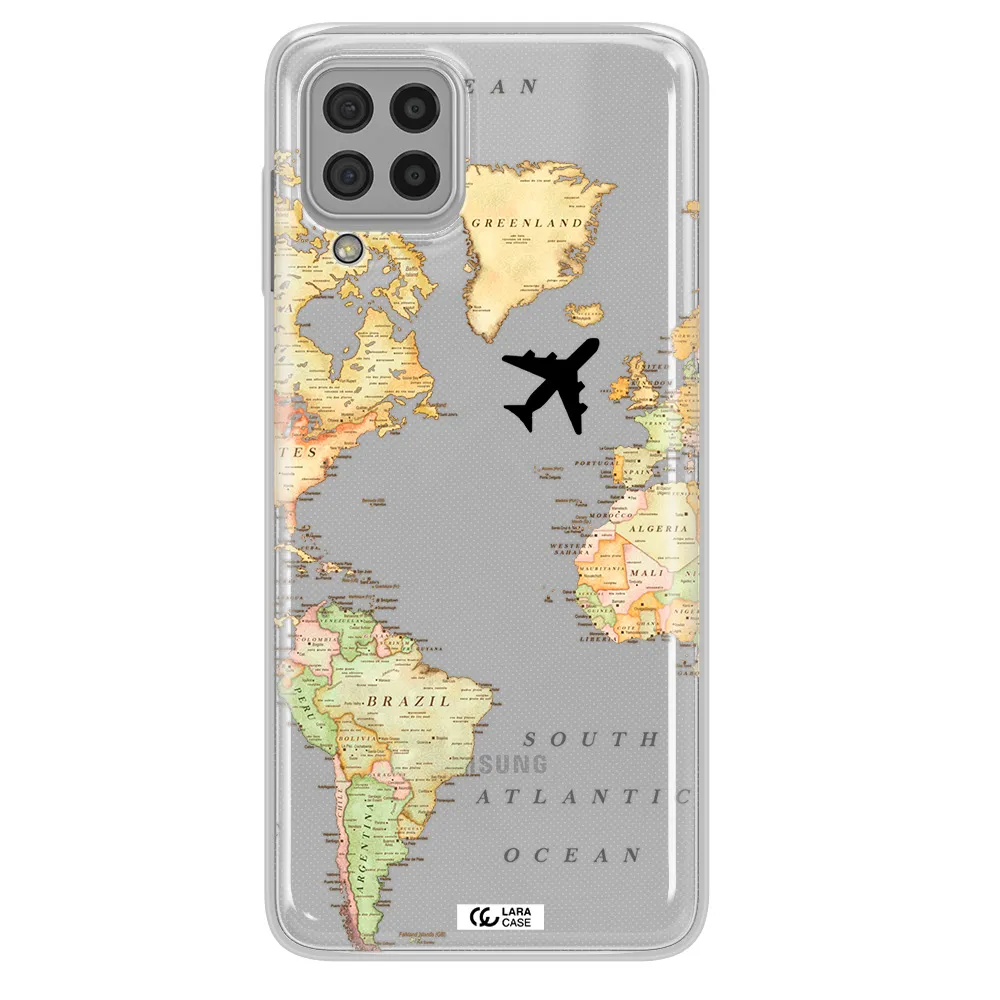 Travel Map Samsung A22 4g Clear TPU Case