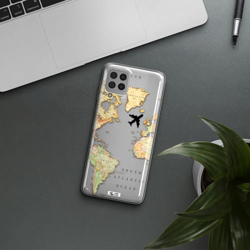 Travel Map Samsung A22 4g Clear TPU Case